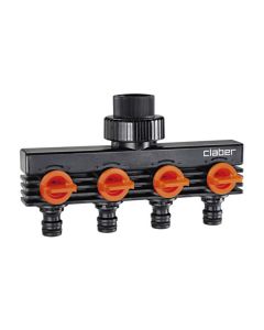 Distributeur 4 voies avec raccords rapides et robinets